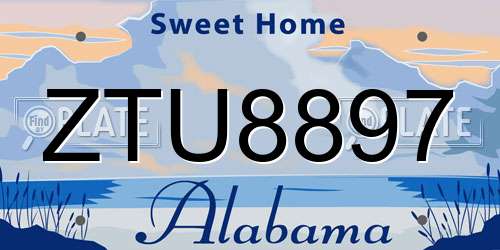 ZTU8897 Alabama License Plate