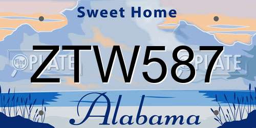 ZTW587 Alabama License Plate