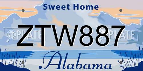 ZTW887 Alabama License Plate