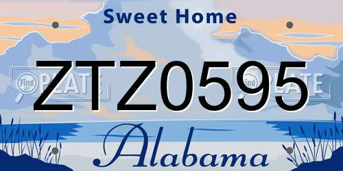 ZTZ0595 Alabama License Plate