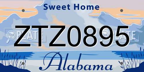 ZTZ0895 Alabama License Plate