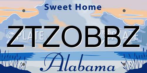 ZTZOBBZ Alabama License Plate