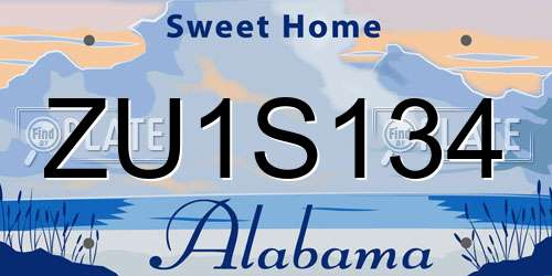 ZU1S134 Alabama License Plate