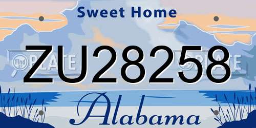 ZU28258 Alabama License Plate