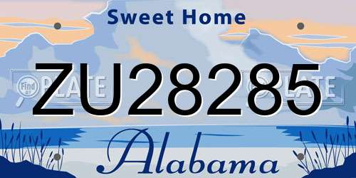 ZU28285 Alabama License Plate