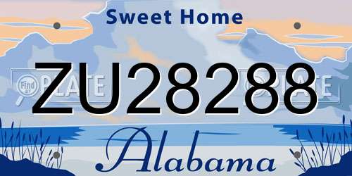 ZU28288 Alabama License Plate