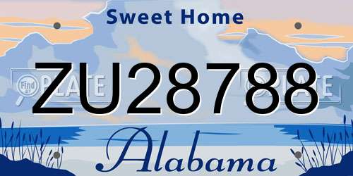 ZU28788 Alabama License Plate