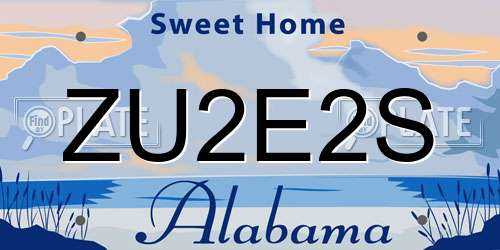 ZU2E2S Alabama License Plate