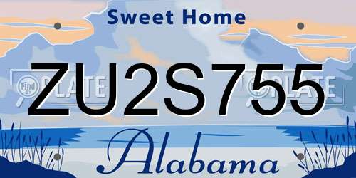 ZU2S755 Alabama License Plate