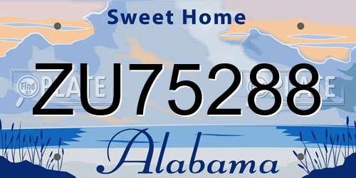 ZU75288 Alabama License Plate