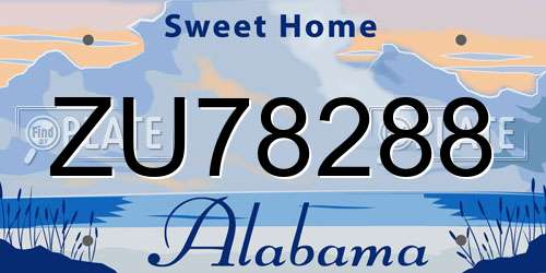 ZU78288 Alabama License Plate