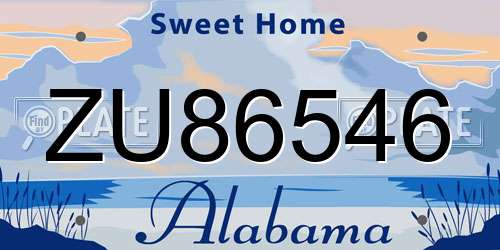 ZU86546 Alabama License Plate