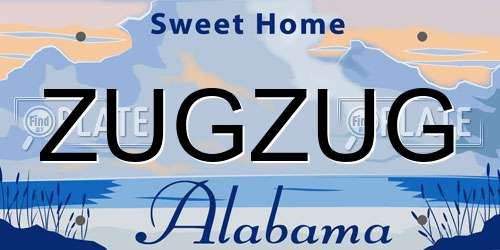 ZUGZUG Alabama License Plate