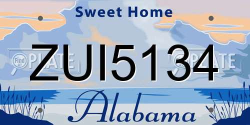 ZUI5134 Alabama License Plate