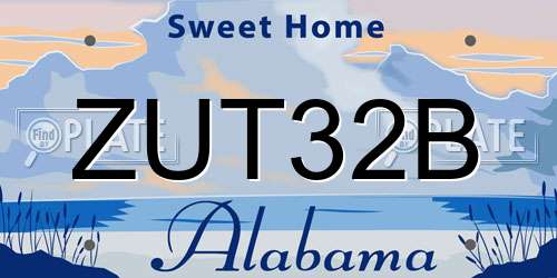 ZUT32B Alabama License Plate