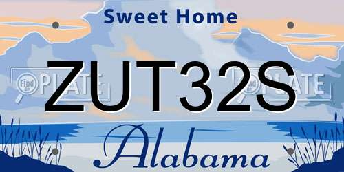 ZUT32S Alabama License Plate