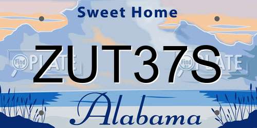ZUT37S Alabama License Plate