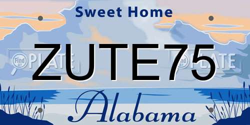 ZUTE75 Alabama License Plate