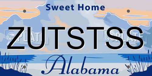 ZUTSTSS Alabama License Plate