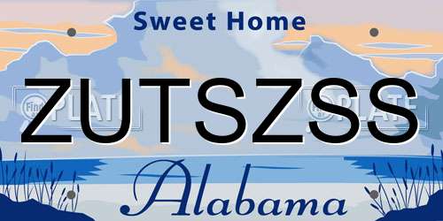 ZUTSZSS Alabama License Plate