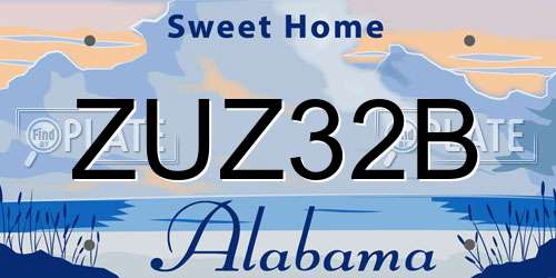 ZUZ32B Alabama License Plate