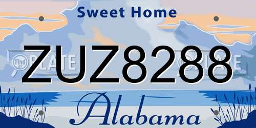 ZUZ8288 Alabama License Plate
