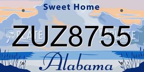 ZUZ8755 Alabama License Plate