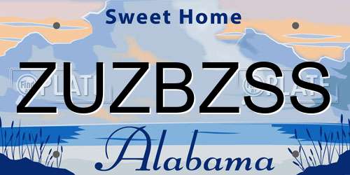ZUZBZSS Alabama License Plate