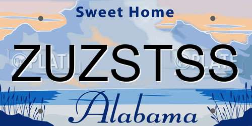 ZUZSTSS Alabama License Plate