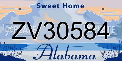 ZV30584 Alabama License Plate