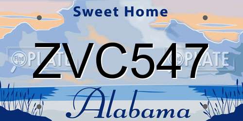 ZVC547 Alabama License Plate
