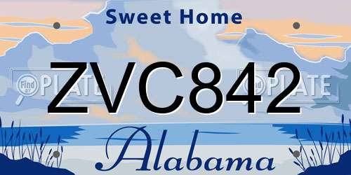 ZVC842 Alabama License Plate