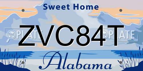 ZVC84T Alabama License Plate