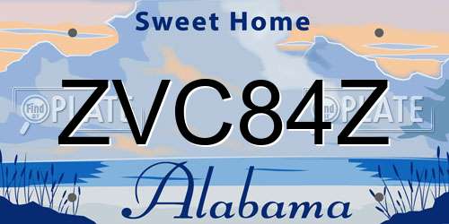 ZVC84Z Alabama License Plate