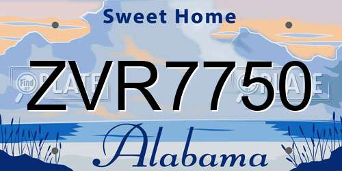 ZVR7750 Alabama License Plate