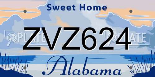 ZVZ624 Alabama License Plate