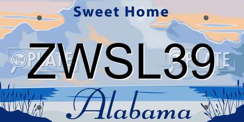 ZWSL39 Alabama License Plate
