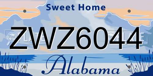 ZWZ6044 Alabama License Plate