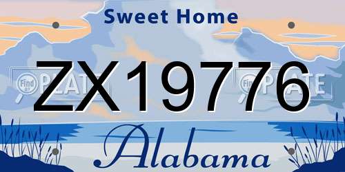 ZX19776 Alabama License Plate