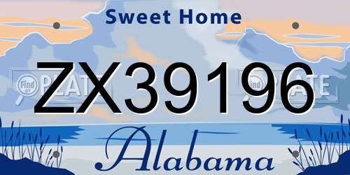 ZX39196 Alabama License Plate