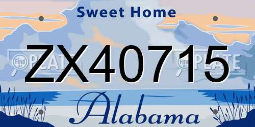 ZX40715 Alabama License Plate