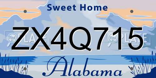 ZX4Q715 Alabama License Plate