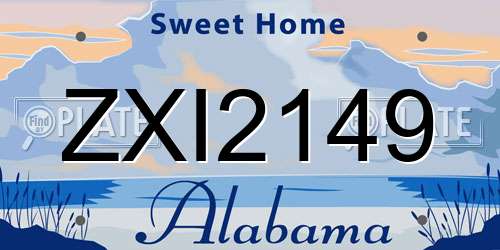 ZXI2149 Alabama License Plate