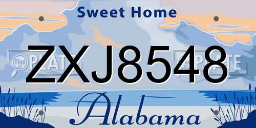 ZXJ8548 Alabama License Plate