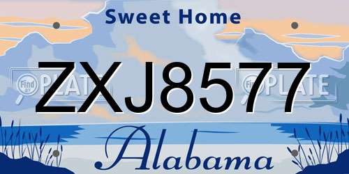 ZXJ8577 Alabama License Plate