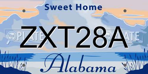 ZXT28A Alabama License Plate