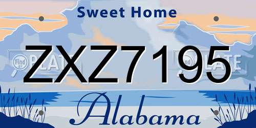 ZXZ7195 Alabama License Plate