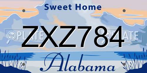 ZXZ784 Alabama License Plate