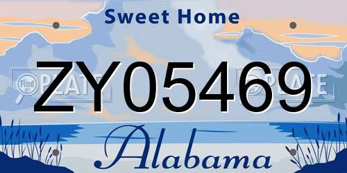 ZY05469 Alabama License Plate
