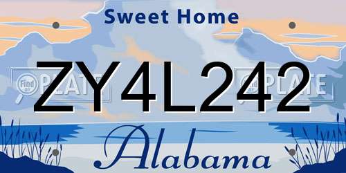 ZY4L242 Alabama License Plate